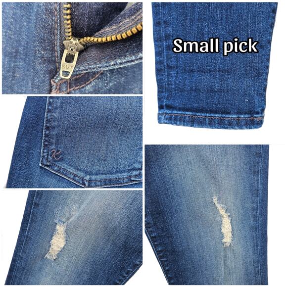 Distressed Jeans KFTK Mia Toothpick Size 6 Dark Stretch Skinny Denim Kut Kloth - Picture 7 of 10